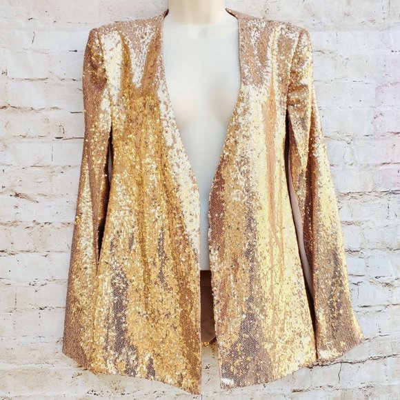 gold sequin cape